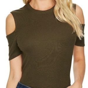 NWT $88 Joe's Jeans | Ribbed | Cold Shoulder Top in Forest